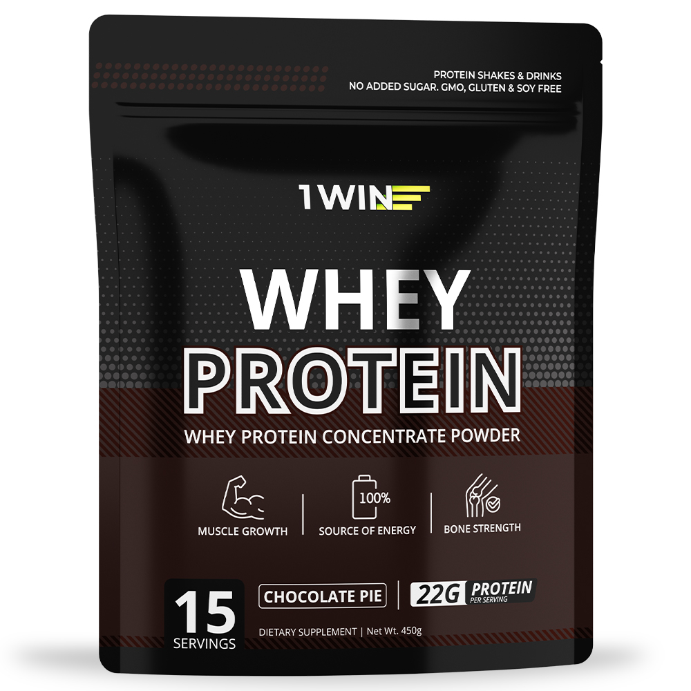 Протеин сывороточный 1WIN с ВСАА Whey Protein вкус шоколадный пирог 450 гр, 15 порций