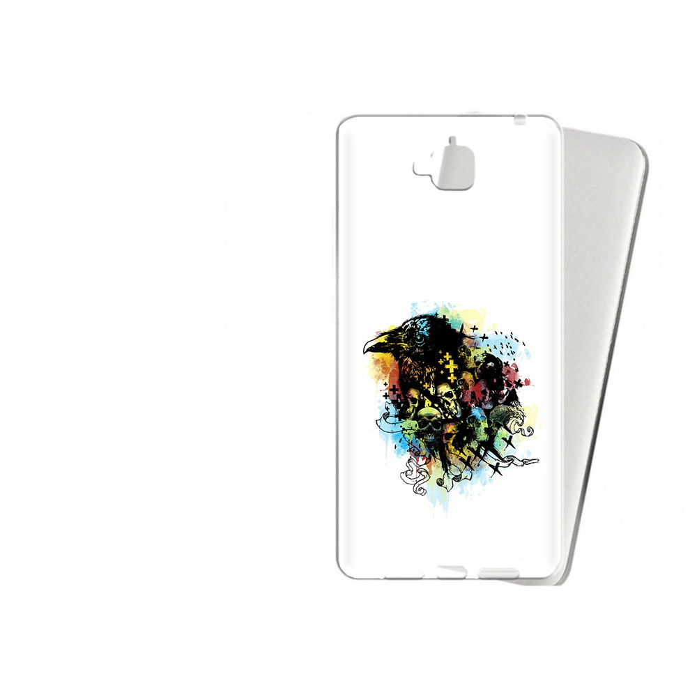 

Чехол MyPads Tocco для Huawei Enjoy 5 ворон и черепа (PT24942.37.273), Прозрачный, Tocco