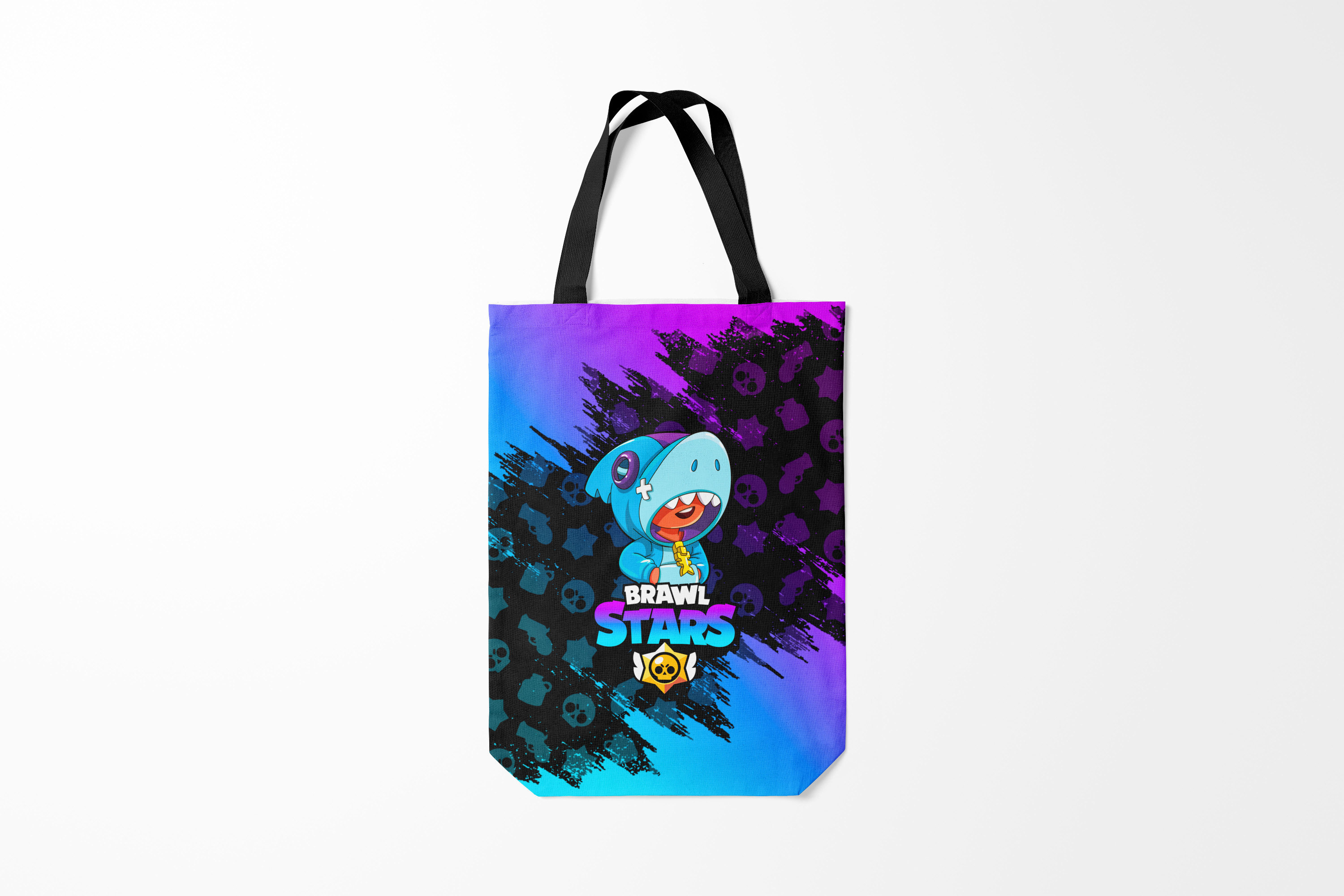 

Сумка шoппер унисекс Burnettie Brawl Stars leon shark, черный; голубой, Brawl Stars leon shark