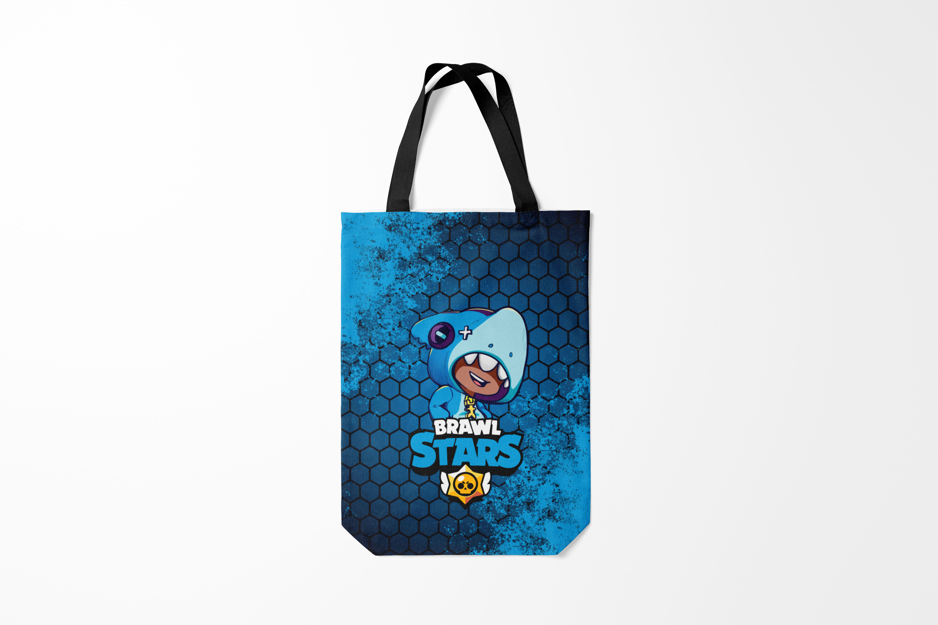 

Сумка шoппер унисекс Burnettie Brawl Stars Leon Shark, голубой; белый, Brawl Stars Leon Shark