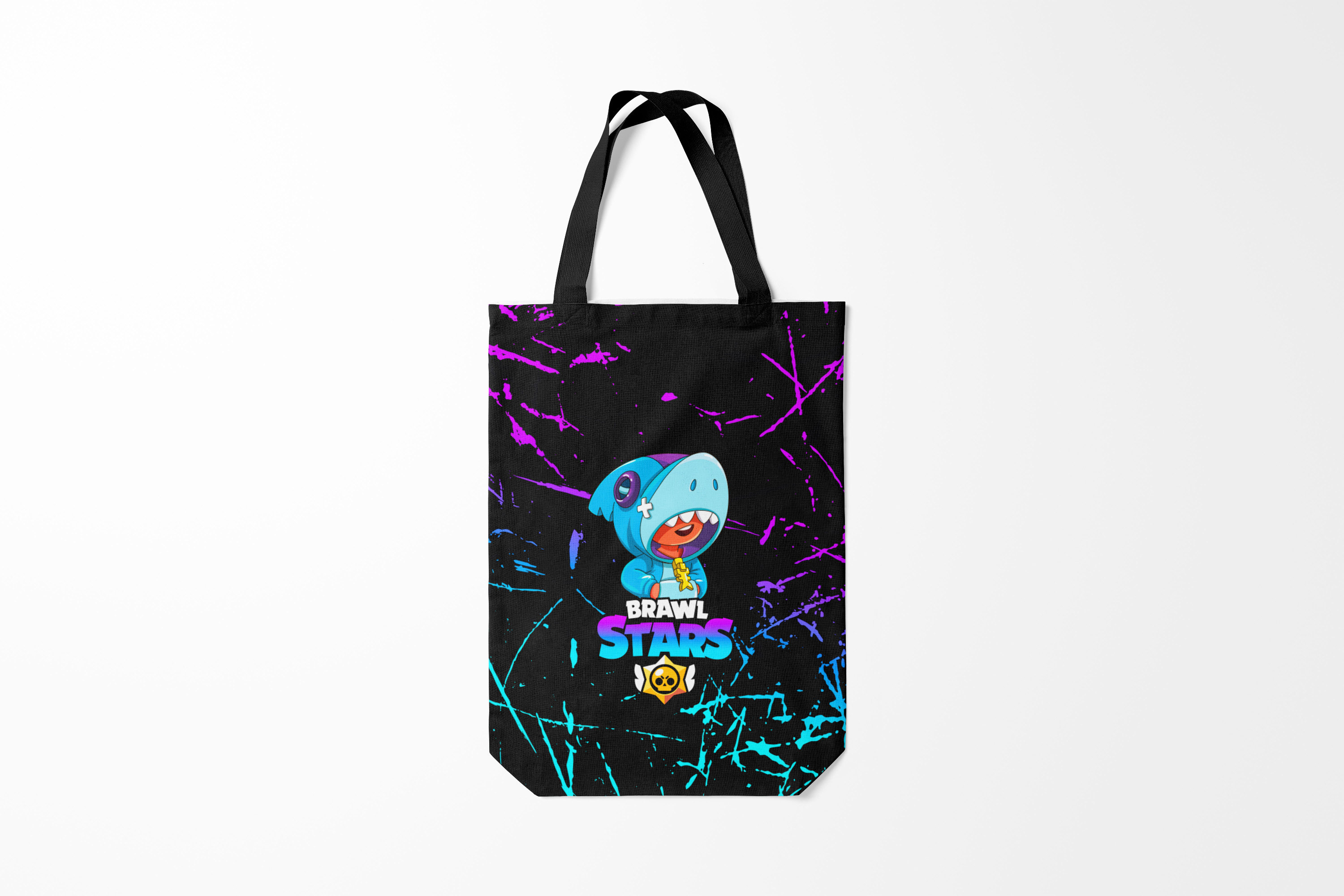 

Сумка шoппер унисекс Burnettie Brawl Stars LEON SHARK, черный, Brawl Stars LEON SHARK