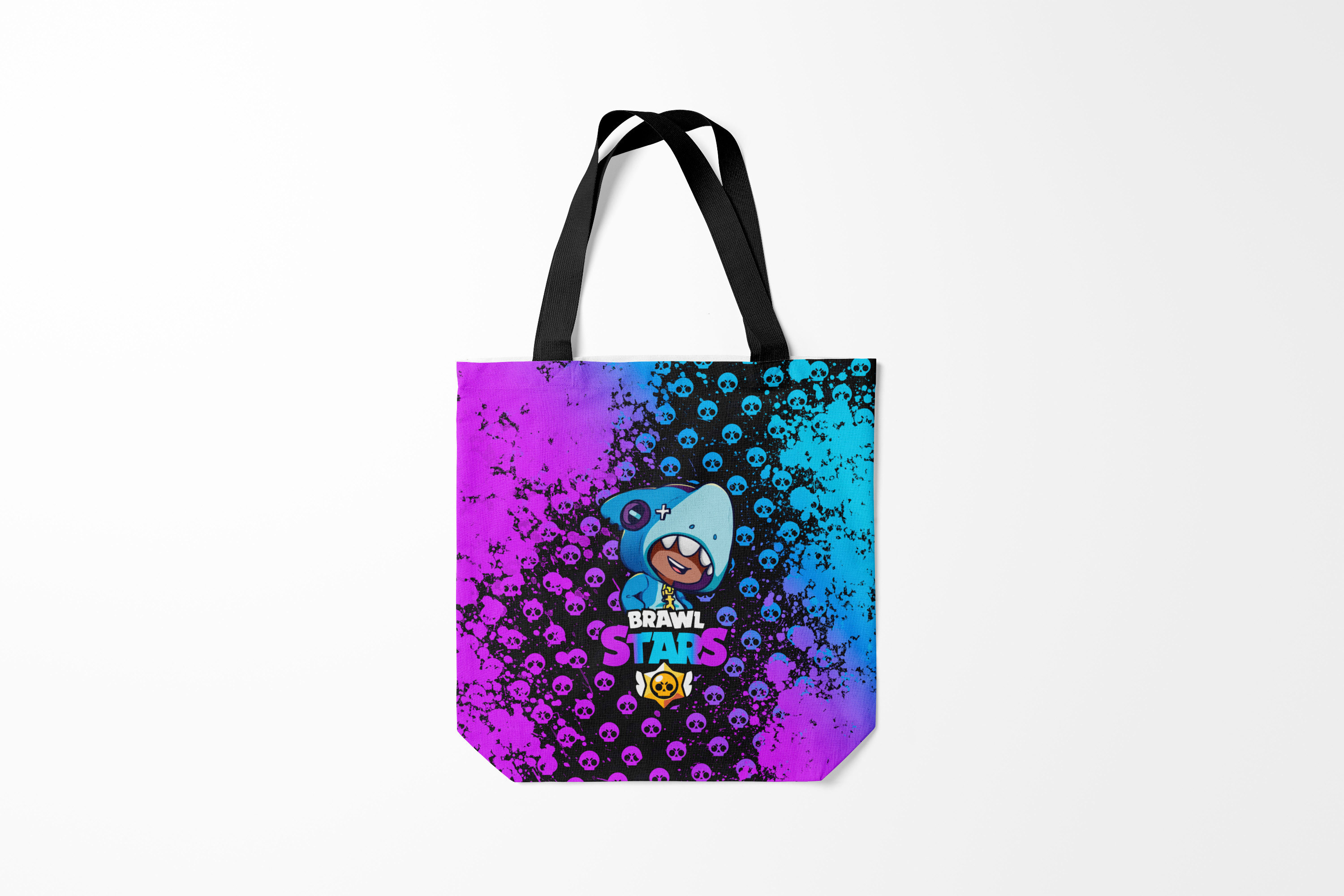 

Сумка шoппер унисекс Burnettie Brawl Stars LEON SHARK, черный; фиолетовый, Brawl Stars LEON SHARK