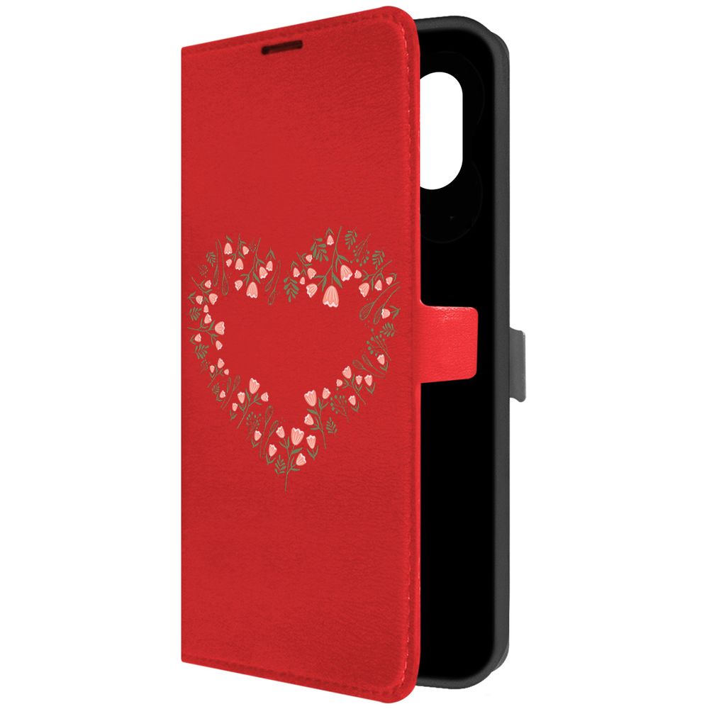 

Чехол-книжка Krutoff Eco Book для Samsung Galaxy M04 (M045) Цветочное сердце (красный)