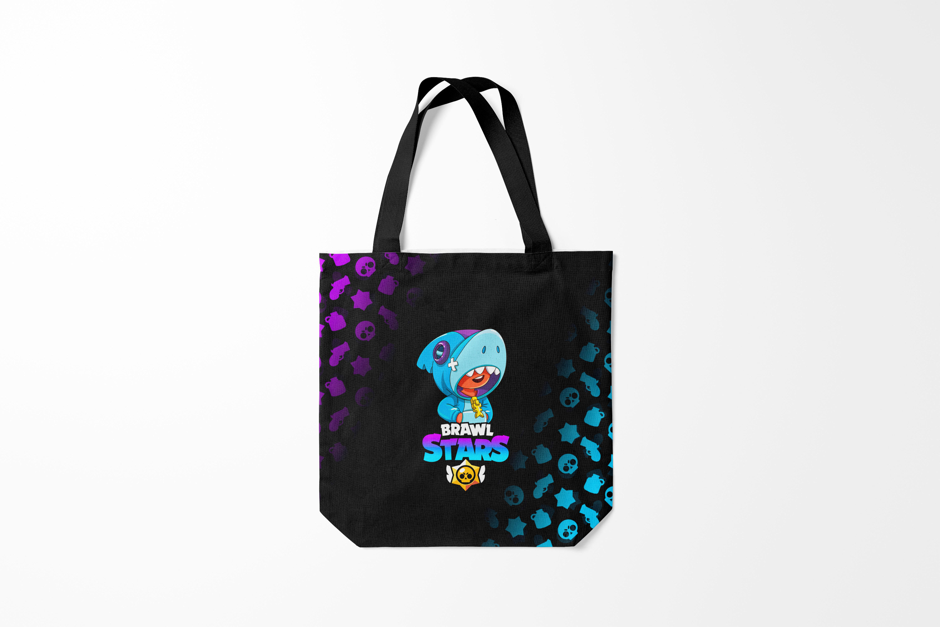 

Сумка шoппер унисекс Burnettie Brawl Stars LEON SHARK, черный, Brawl Stars LEON SHARK