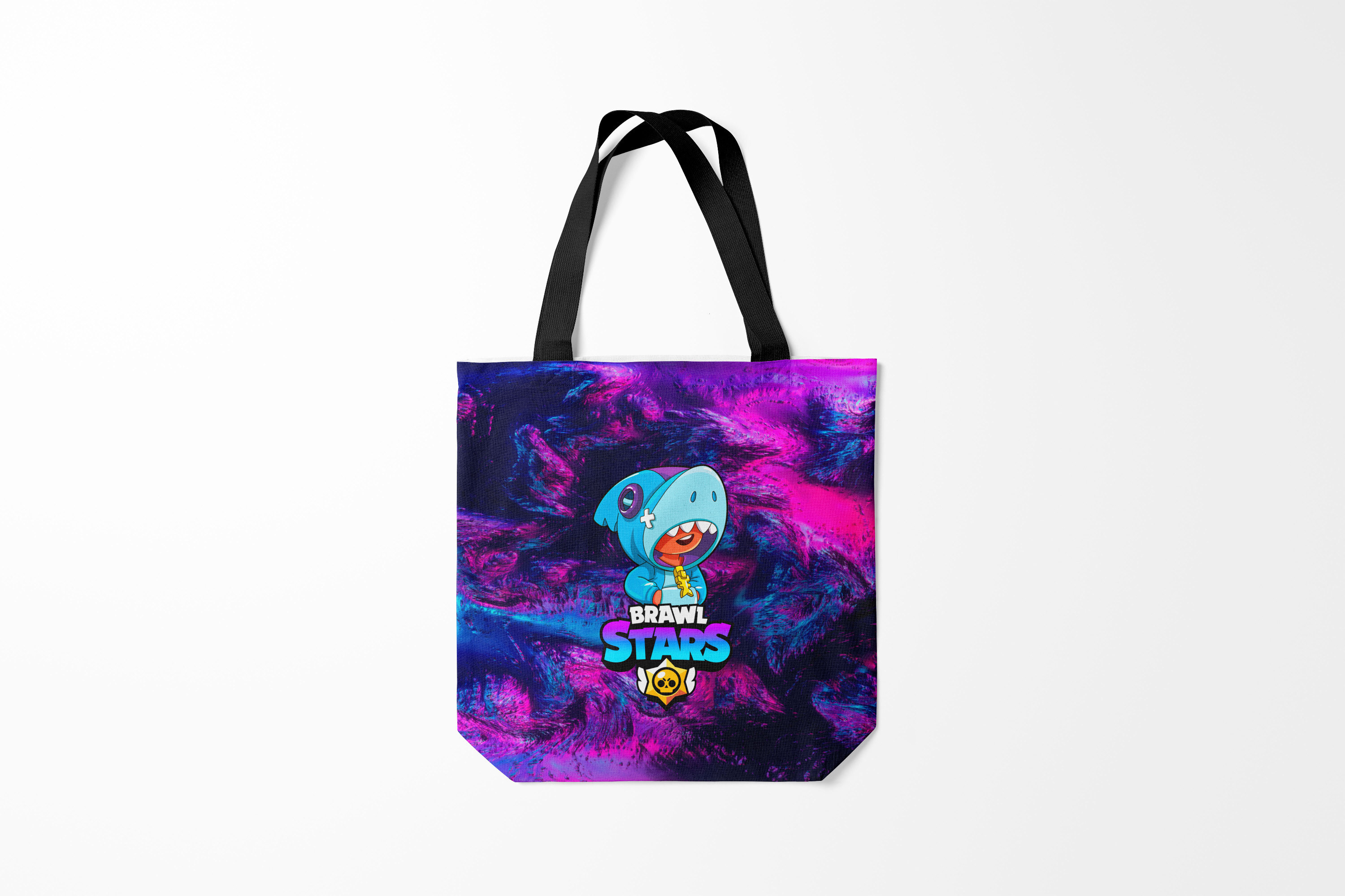

Сумка шoппер унисекс Burnettie Brawl Stars LEON SHARK, черный, Brawl Stars LEON SHARK
