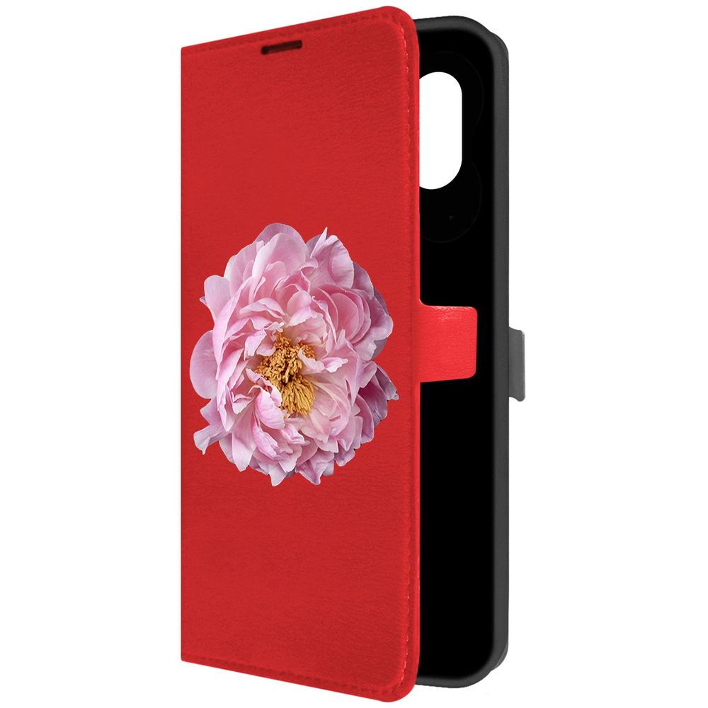 

Чехол-книжка Krutoff Eco Book для Samsung Galaxy M04 (M045) Розовый пион (красный)