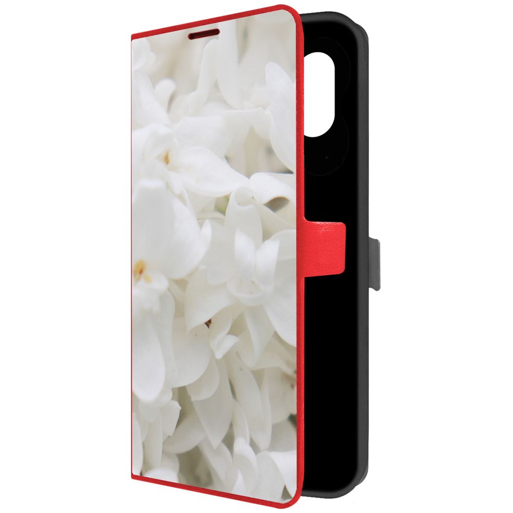 

Чехол-книжка Krutoff Eco Book для Samsung Galaxy M04 (M045) Белые лилии (красный)