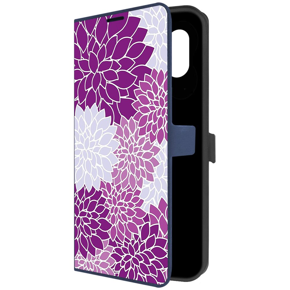 

Чехол-книжка Krutoff Eco Book для Samsung Galaxy M04 (M045) Цветочный паттерн 2 (синий)