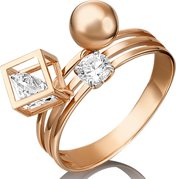 

Кольцо из красного золота с фианитом р. 16 PLATINA jewelry 01-5370-00-501-1110-67, 01-5370-00-501-1110-67