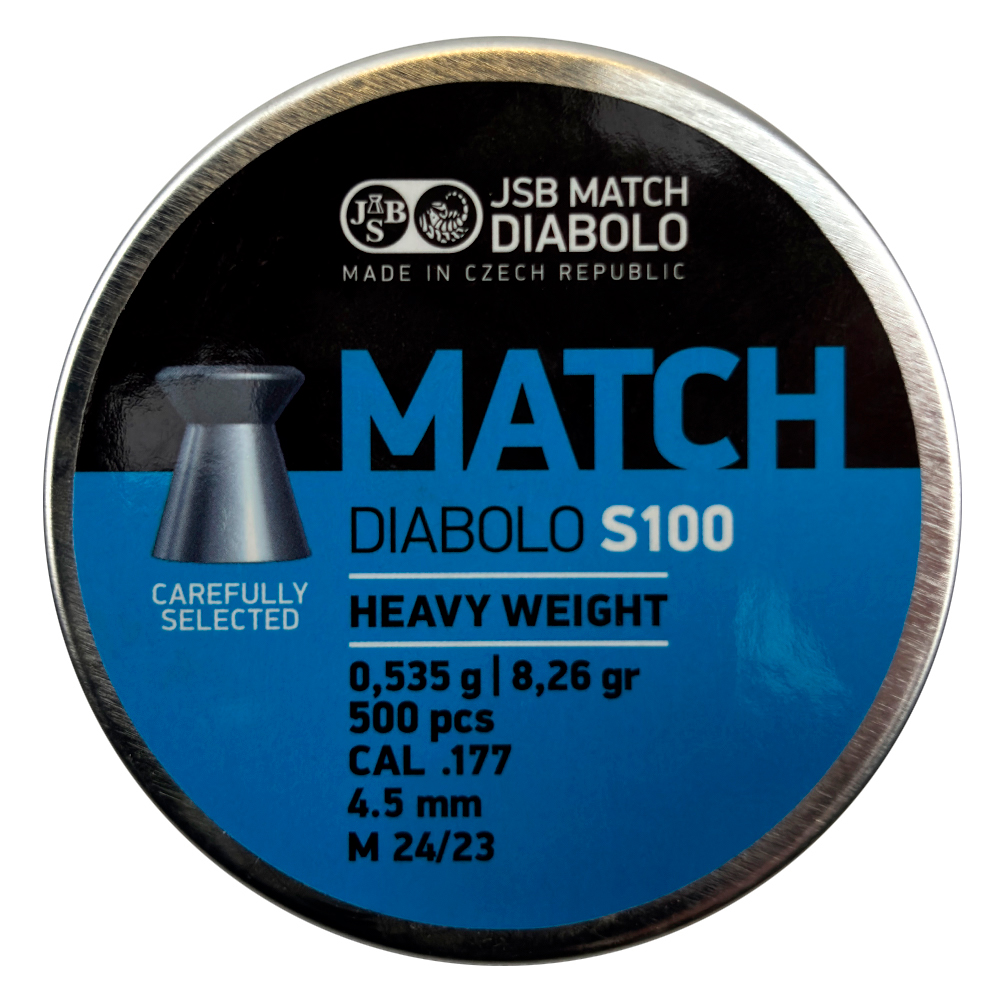 

Пули для спортивной стрельбы JSB Match Diabolo S100 4,49мм 0,535г (500шт), Черный