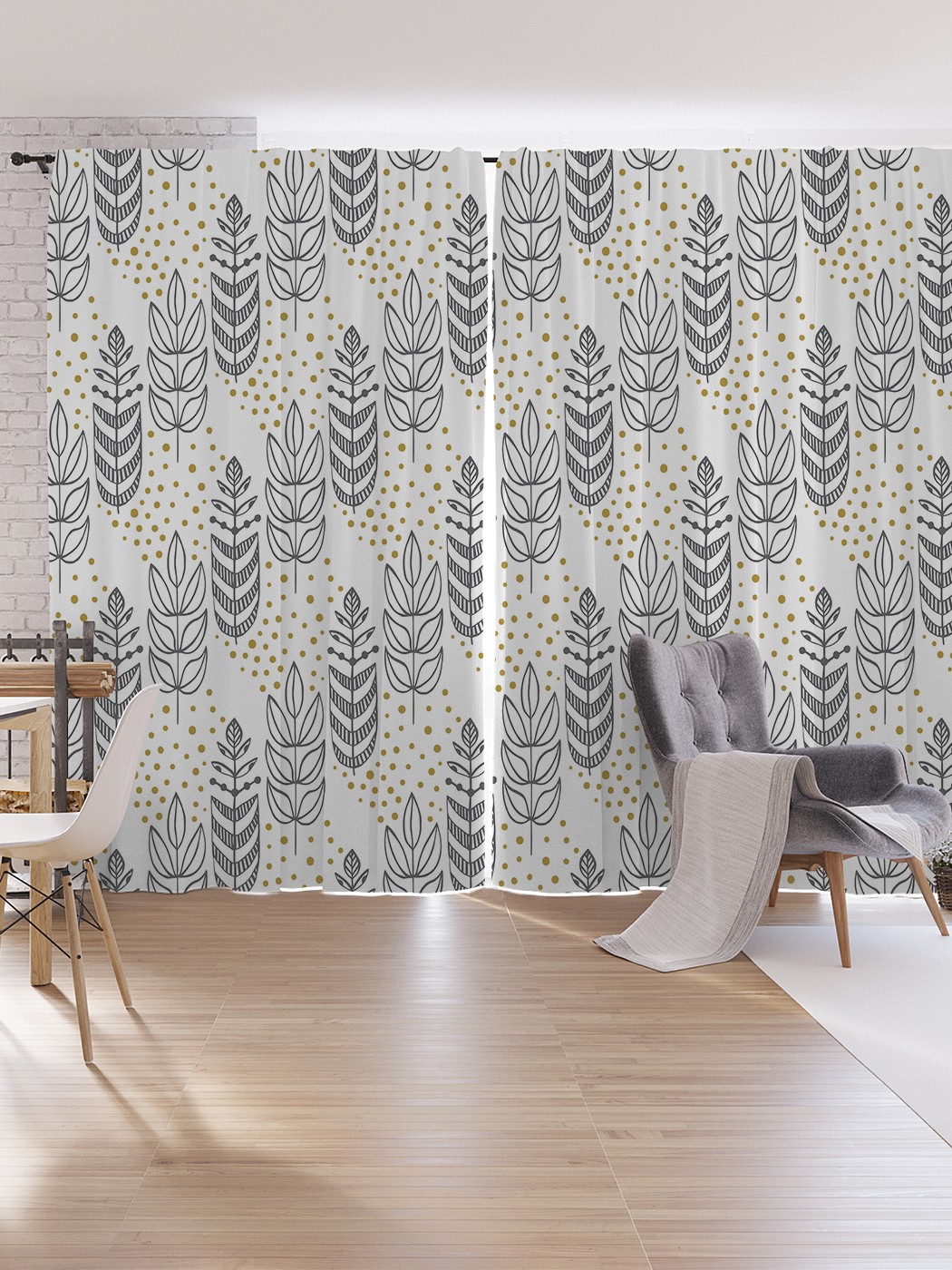 

Шторы под лён JoyArty "Колосья наив", серия Oxford DeLux, 340х265 см, Колосья наив