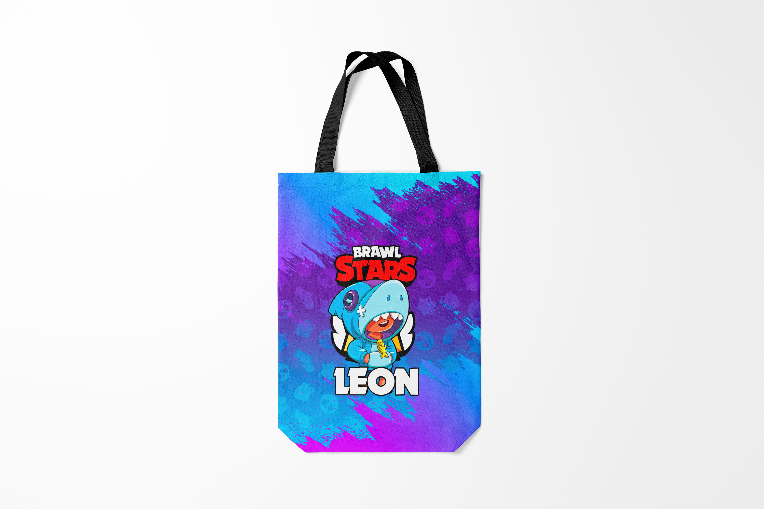 

Сумка шoппер унисекс Burnettie Brawl Stars LEON SHARK, черный, Brawl Stars LEON SHARK