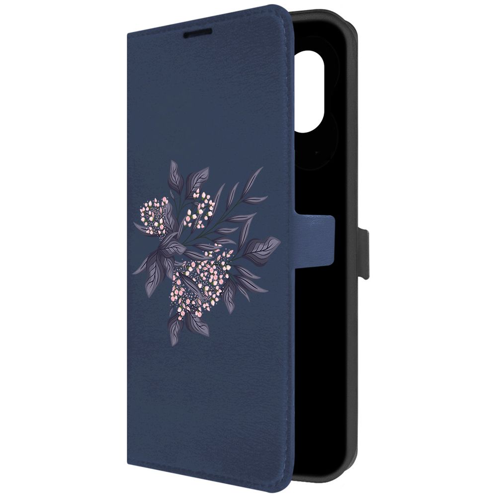 

Чехол-книжка Krutoff Eco Book для Samsung Galaxy M04 (M045) Розовые бутоны (синий)