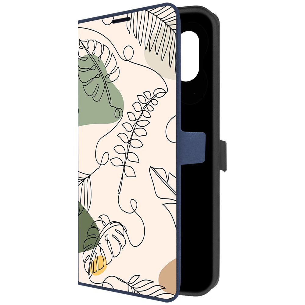 Чехол-книжка Krutoff Eco Book для Samsung Galaxy M04 (M045) Линия весны (синий)