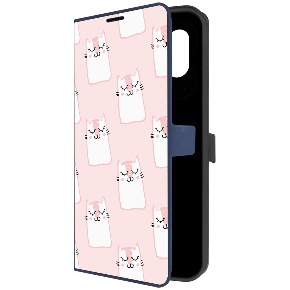 

Чехол-книжка Krutoff Eco Book для Samsung Galaxy M04 (M045) Котики паттерн (синий)