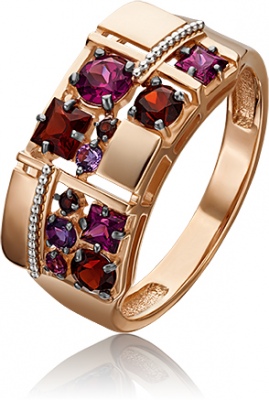 

Кольцо из комбинированного золота р. , PLATINA jewelry 01-5307-00-257-1111-57, аметист, 01-5307-00-257-1111-57
