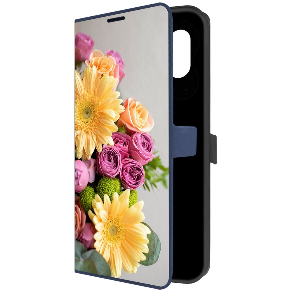 

Чехол-книжка Krutoff Eco Book для Samsung Galaxy M04 (M045) Букет (синий)