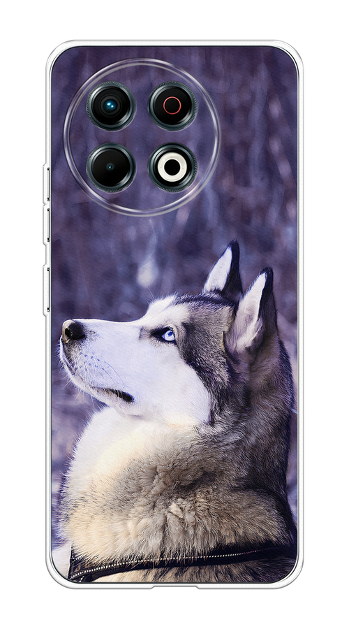 

Чехол на Tecno Spark 30 Pro Хаски 1, Фиолетовый;белый, 309850-1