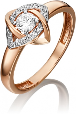 

Кольцо из красного золота с фианитом р. 18,5 PLATINA jewelry 01-5304-00-501-1110-38, 01-5304-00-501-1110-38