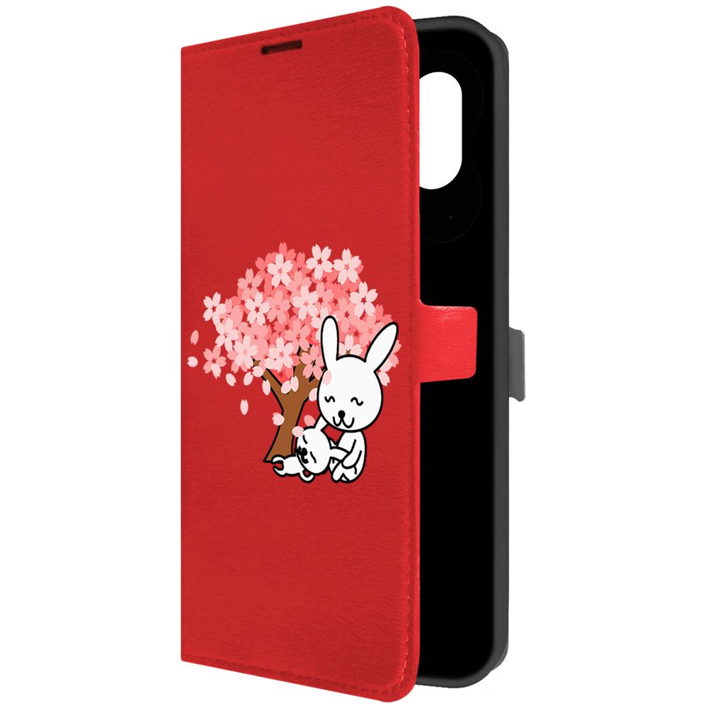 

Чехол-книжка Krutoff Eco Book для Samsung Galaxy A04e (A042) Кролики (красный)