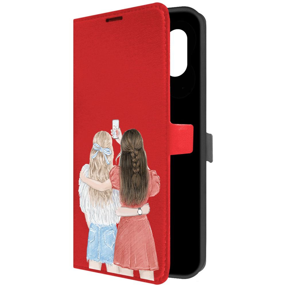 

Чехол-книжка Krutoff Eco Book для Samsung Galaxy A04e (A042) Лучшие подруги (красный)