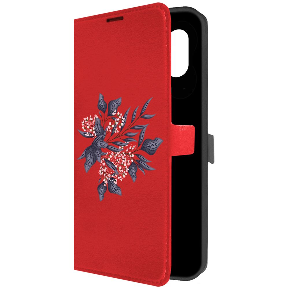 

Чехол-книжка Krutoff Eco Book для Samsung Galaxy A04e (A042) Розовые бутоны (красный)