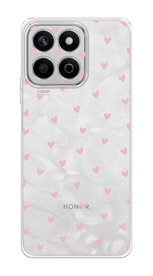 

Чехол на Honor X7c Розовые сердечки паттерн, Розовый;прозрачный, 6125250-1