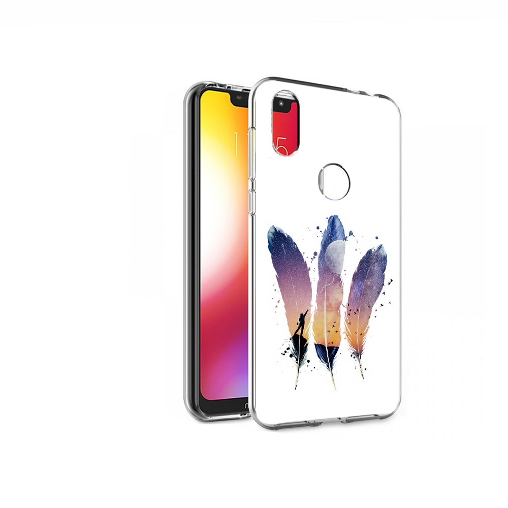 

Чехол MyPads Tocco для Motorola One небесные перья (PT126881.369.519), Прозрачный, Tocco