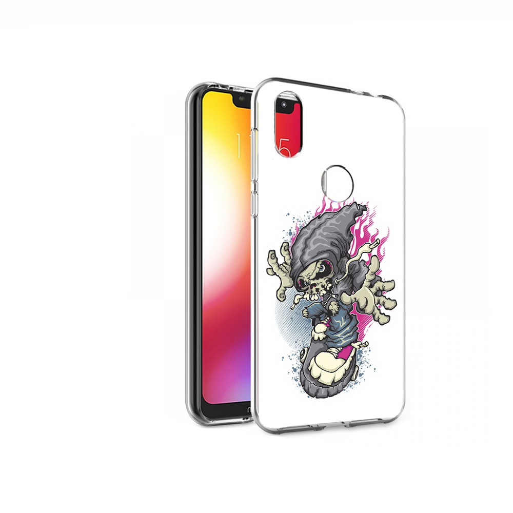 фото Чехол mypads tocco для motorola one нарисованный скелет на скейт борде (pt126881.369.512)