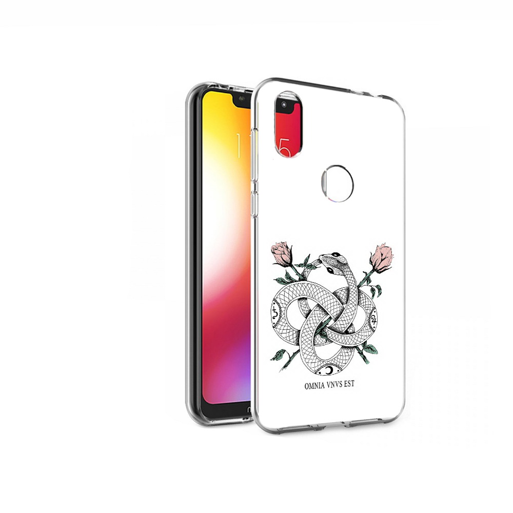 

Чехол MyPads Tocco для Motorola One нарисованная змея абстракция (PT126881.369.502), Прозрачный, Tocco