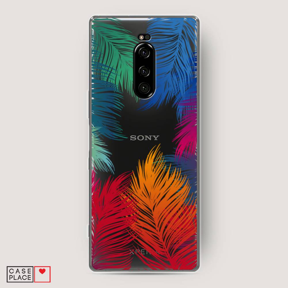 

Чехол Awog на Sony Xperia 1/XZ4 "Рамка из перьев", Разноцветный, 54250-4