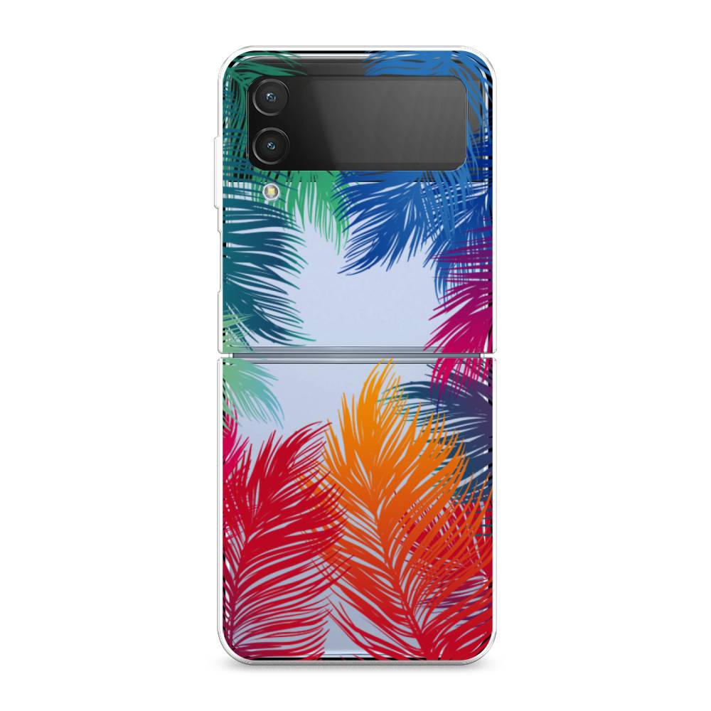 фото Силиконовый чехол "рамка из перьев" на samsung galaxy z flip 4 awog