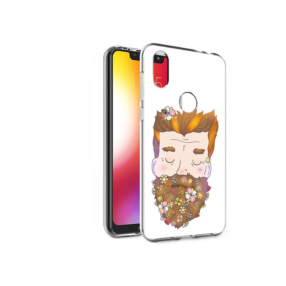 

Чехол MyPads Tocco для Motorola One мужчина с цветами в бороде (PT126881.369.489), Прозрачный, Tocco