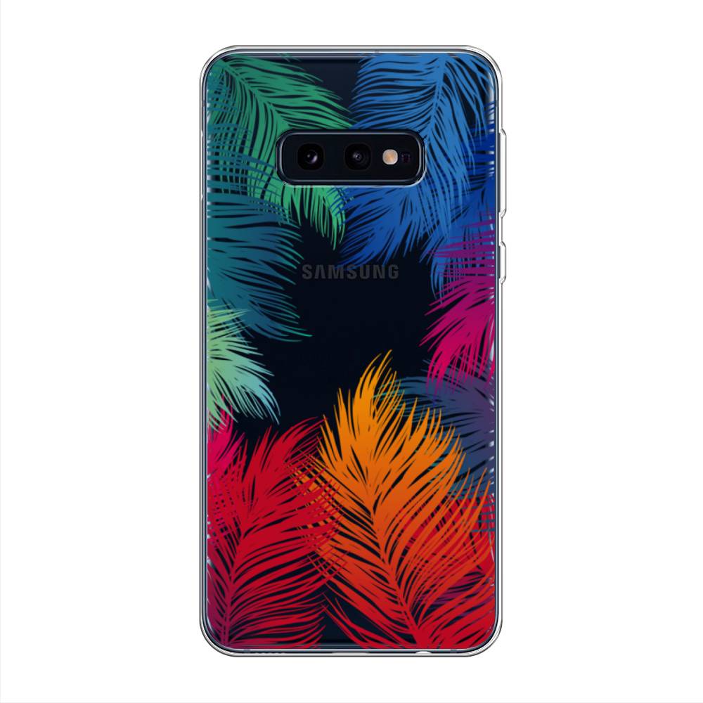 фото Силиконовый чехол "рамка из перьев" на samsung galaxy s10e awog