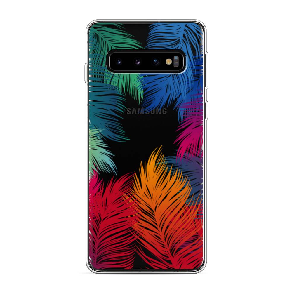 фото Силиконовый чехол "рамка из перьев" на samsung galaxy s10 awog