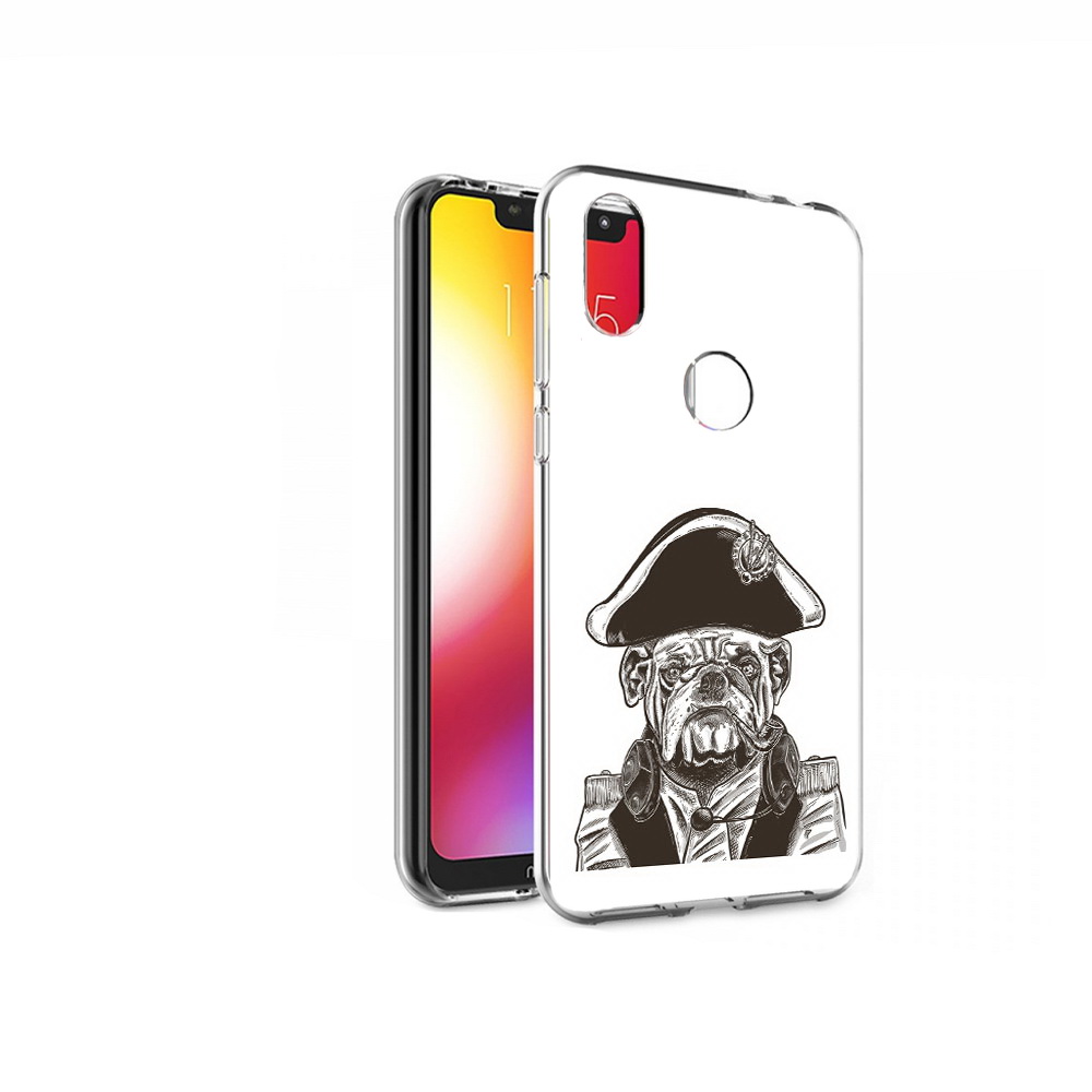 

Чехол MyPads Tocco для Motorola One мопс генерал (PT126881.369.483), Прозрачный, Tocco