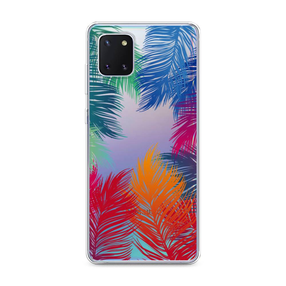 фото Силиконовый чехол "рамка из перьев" на samsung galaxy note 10 lite awog