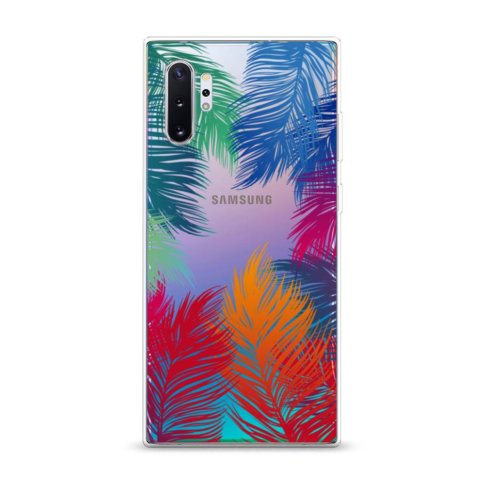 фото Силиконовый чехол "рамка из перьев" на samsung galaxy note 10 + awog