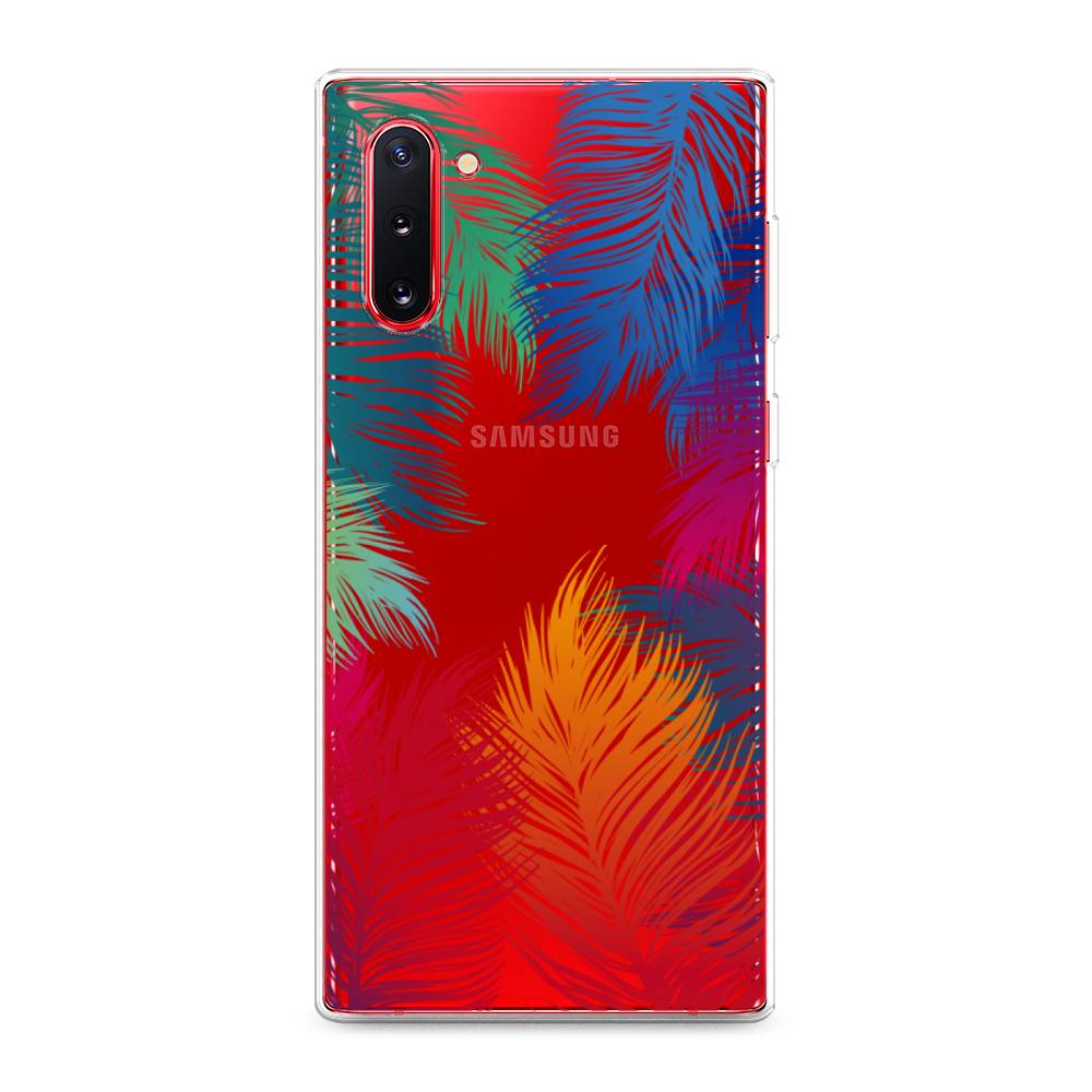 фото Силиконовый чехол "рамка из перьев" на samsung galaxy note 10 awog