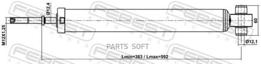 

Амортизатор Задний Gas.Twin Tube Febest арт. 01110-018R