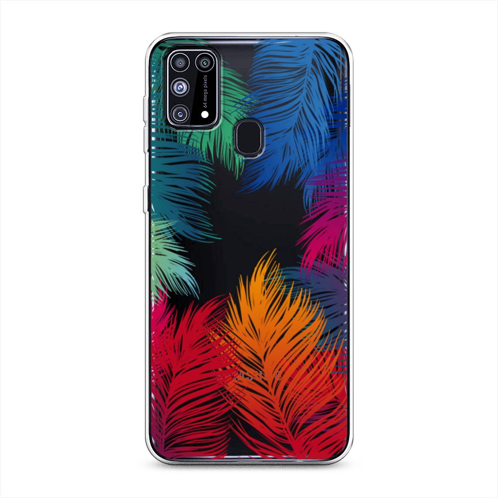 фото Силиконовый чехол "рамка из перьев" на samsung galaxy m31 awog