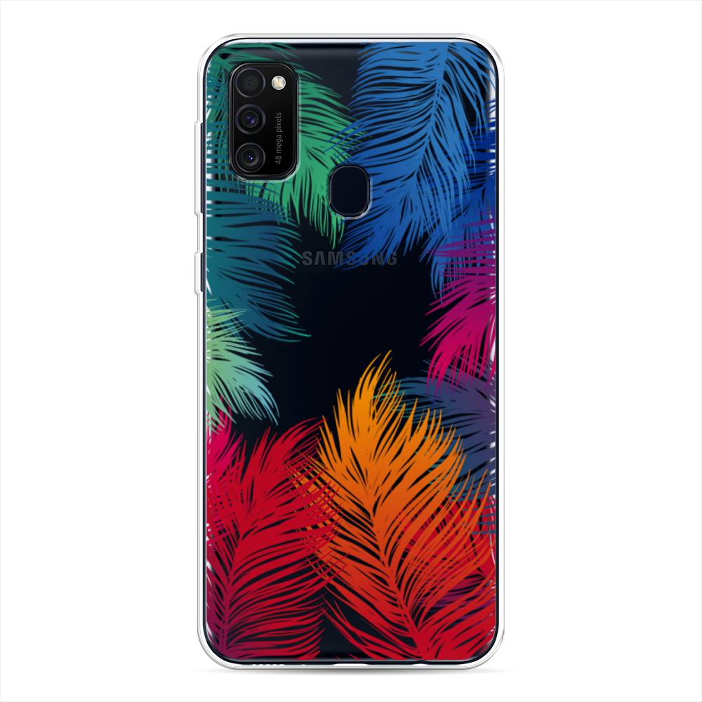 

Чехол Awog на Samsung Galaxy M30s/M21 "Рамка из перьев", Разноцветный, 29850-4
