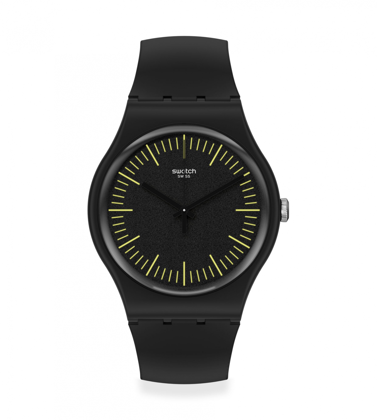 фото Наручные часы мужские swatch blacknyellow черные