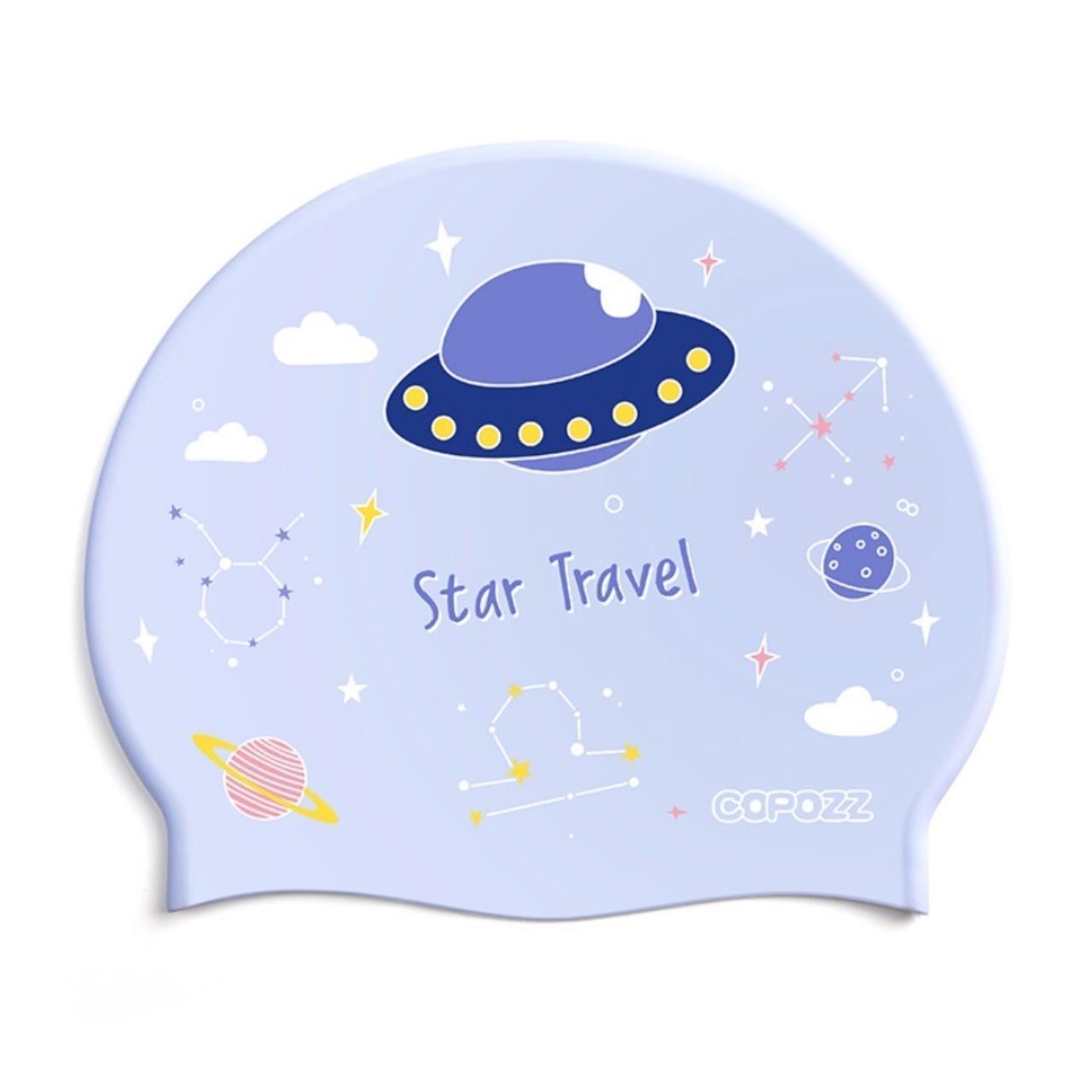 Шапочка для плавания детская силиконовая COPOZZ YM-30200 космический корабль