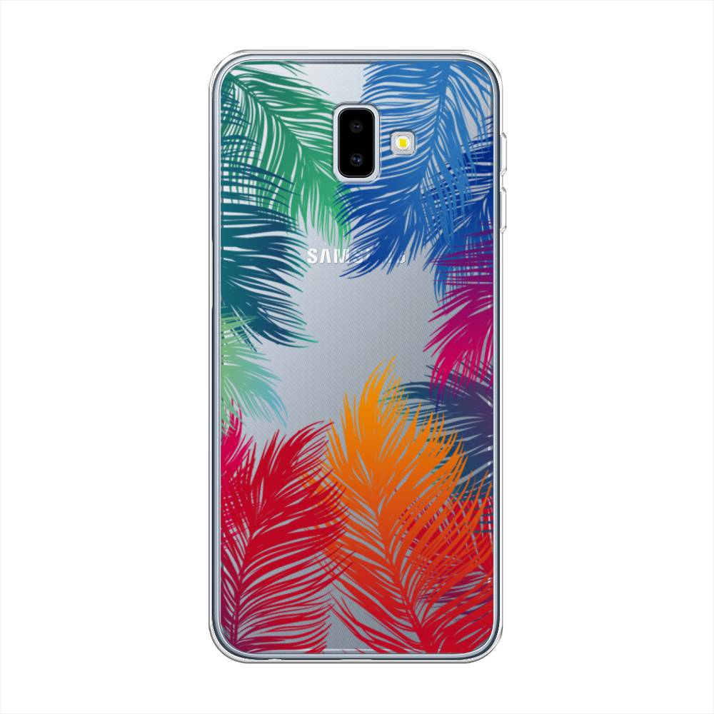 фото Силиконовый чехол "рамка из перьев" на samsung galaxy j6 + awog
