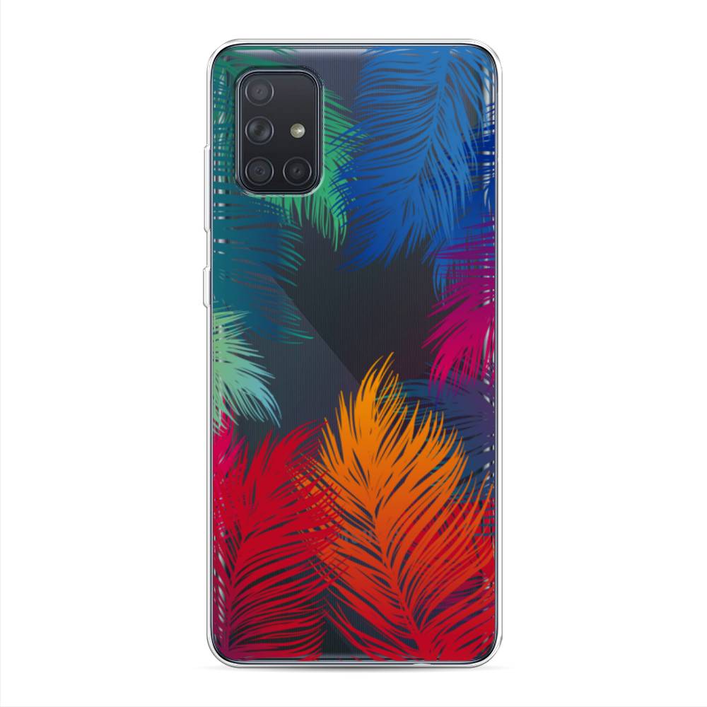 фото Силиконовый чехол "рамка из перьев" на samsung galaxy a71 awog