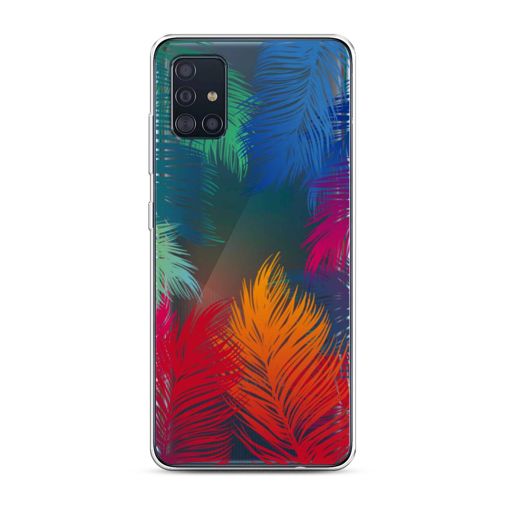 фото Силиконовый чехол "рамка из перьев" на samsung galaxy a51 awog