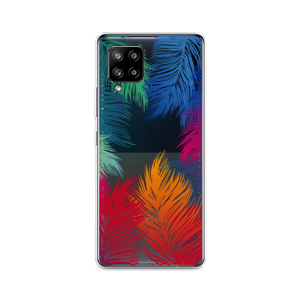 фото Силиконовый чехол "рамка из перьев" на samsung galaxy a42 awog