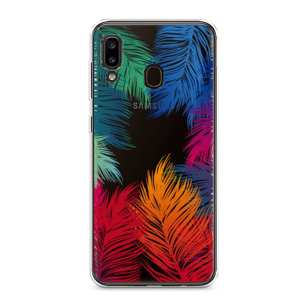 

Чехол Awog на Samsung Galaxy A30/A20 "Рамка из перьев", Разноцветный, 27550-4