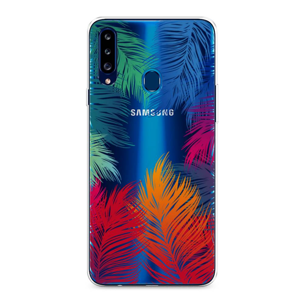 фото Силиконовый чехол "рамка из перьев" на samsung galaxy a20s awog